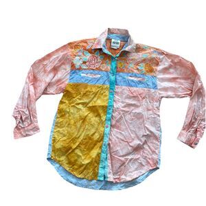 Vintage 90’s Together! Patchwork Tie Dye Floral Embroidered Boho Cottage Core